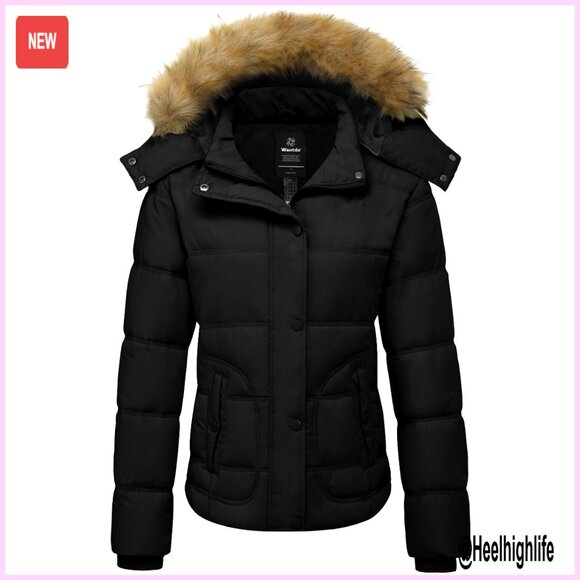 Women's Hooded Winter Coat Thick Quilted Puffer Jacket Warm Parka